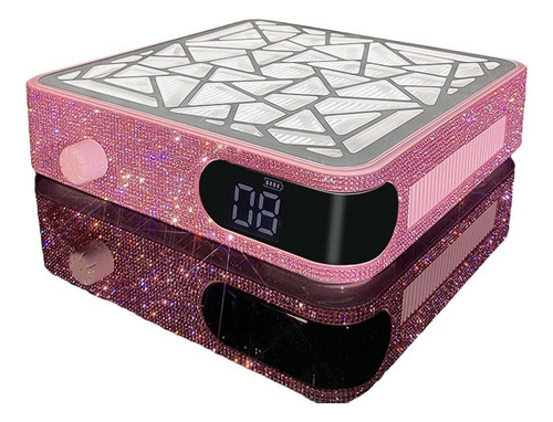 Extractor De Polvo Para Uñas Recargable Con Diamante 48w Rosa