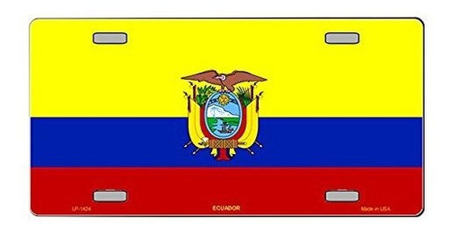 Smart Blonde Bandera De Ecuador Vanidad Metal Novedad Licens