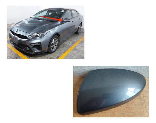 Carcasa De Espejo Kia Forte 2019 - 2024 Izquierda S/luz Gris Oscuro (Usado)