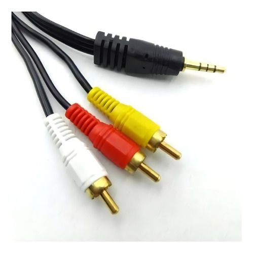 Cabo Áudio Auxiliar P2 X 3 Rca Tvs Projetor Pc Box Gps Dvd
