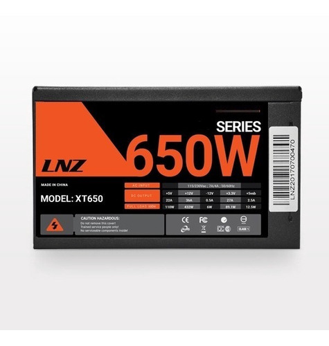 Imagen 5 de 6 de Fuente 650w Lnz Xt650-ps Led Red Fan