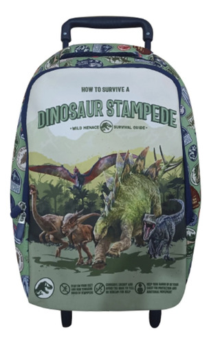 Mochila Infantil Jurassic World Neopreno 37x29x12 Con Ruedas