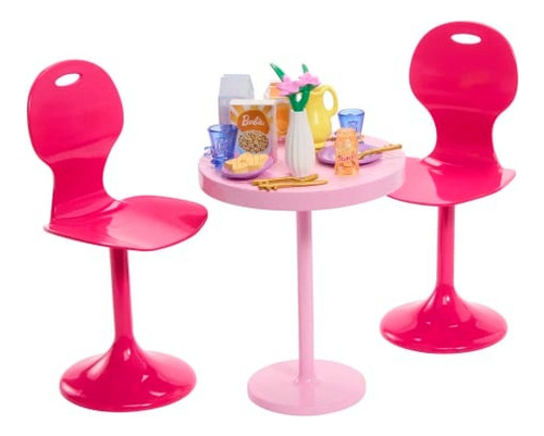 Barbie Set Mobiliario Para Desayuno Accesorios Barbie