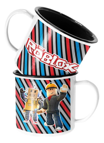 Taza Enlozada Lechera Roblox Infantil Juego Builder Y Robot