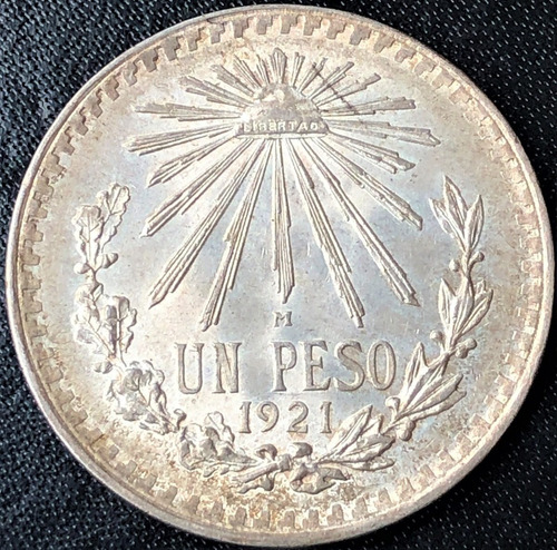 Mex17050a México 1 Peso 1921 9 Recortado Unc Ayff