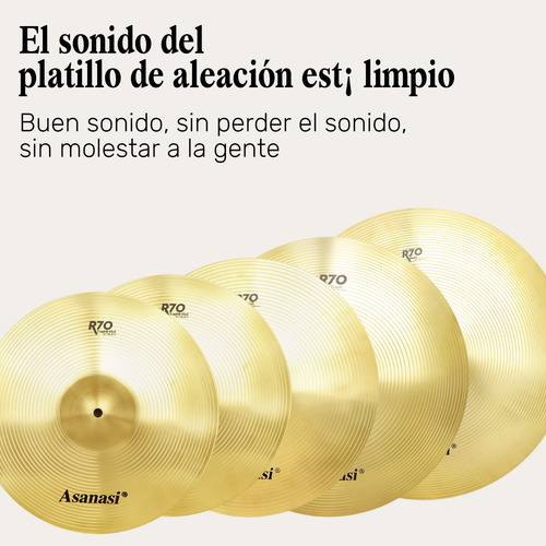 5pc Juego De Platillos De Aleación Palmusic Combinación