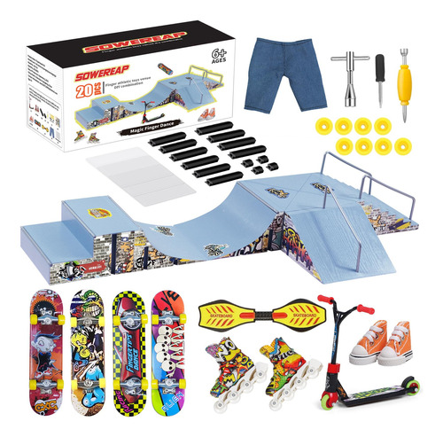 Sowereap Kit De Parque De Patinaje Para Patineta, Rampas De