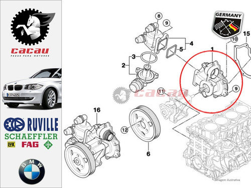 Imagem 4 de 4 de Bomba D'água Bmw 520i X1 X3 Z4 2.0 16v Gasolina N46