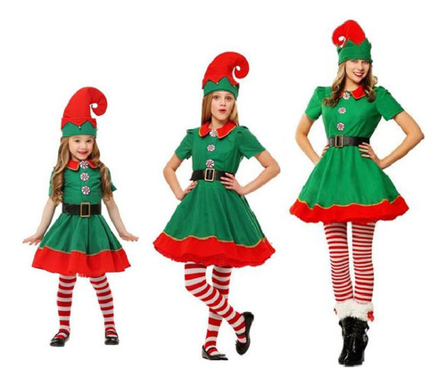 Traje De Duende Navideño Para Fiesta De Cosplay De Navidad