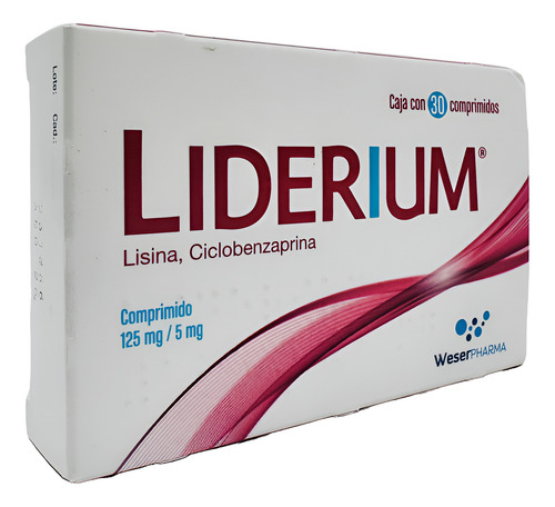 Liderium (lisina, Ciclobenzaprina) 125/5 Mg. C/30 Comprimido