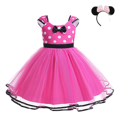1 Vestido Con Forma De Tutú De Minnie Mouse, Bonito Lazo De