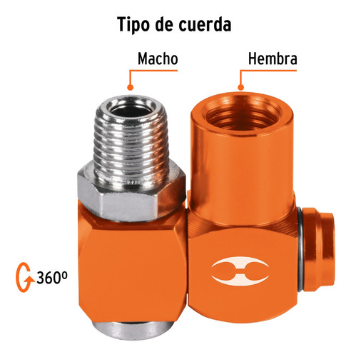 Destorcedor Manguera Aire Comprido Para 1/4 Npt Truper 19086