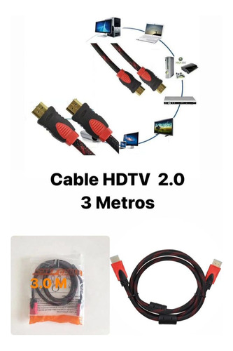 Cable Hdmi 1080p 3 Metros 1080 Hd Bluray 3d Ps3 Ps4 Dvd