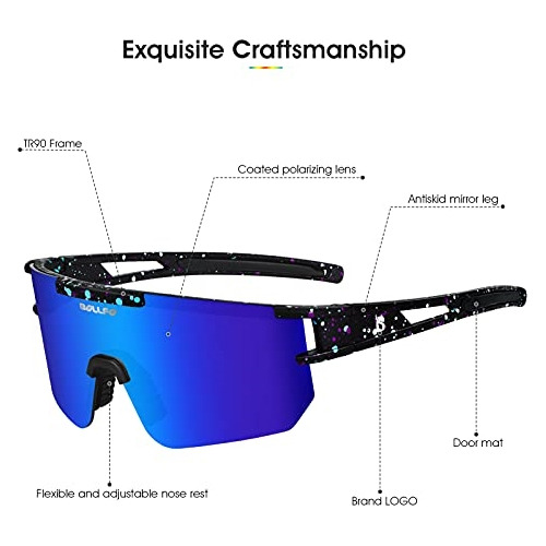 Lentes Deportivos Polarizado De Ciclismo Color Azul