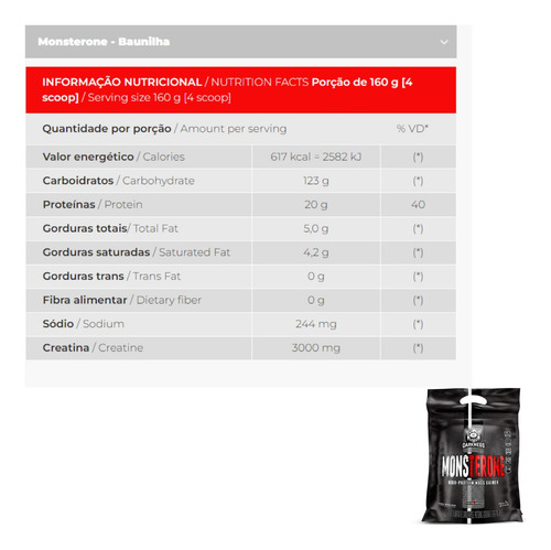 Suplemento de proteína en polvo con sabor a chocolate Monsterone de Medica Darkness en una bolsita de 3 kg