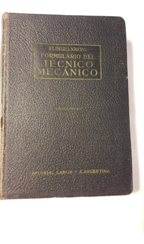 Formulario Del Tecnico Mecanico Klingelnberg 1945