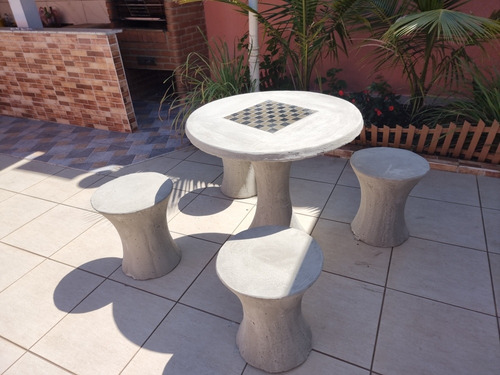 Mesa Concreto Xadrez
