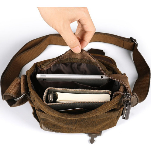 Bolso De Hombro Retro Para Hombre Para Ocio Bandolera Lona