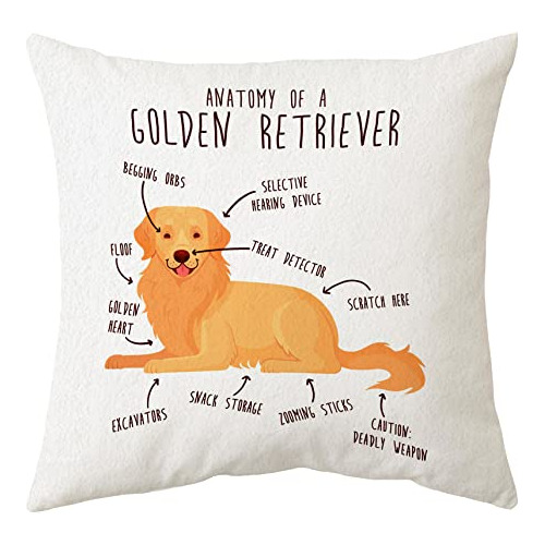 Funda De Almohada Temática De Perro Golden Retriever D...