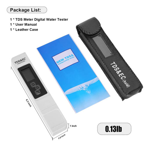 Medidor Digital De Pureza De Agua 3 En 1 Para Medir La Purez