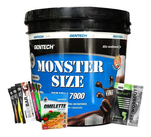 5 Kg Monster Size Whey 7900 Gentech + Obsequios Varios