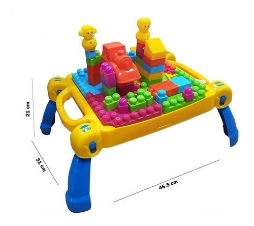 Mesa Didactica Interactiva Para Niño Con Bloques De Encastre