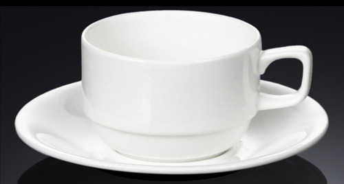 Taza Hotelera Con Plato Modelo Elegante