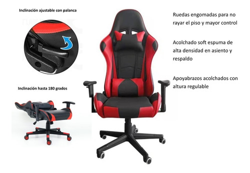 Sillon Gamer Reforzado Pc Oficina Playstation Xbox Gaming