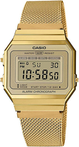 Reloj Casio Vintage Gold Unisex Crono Luz A700wmg-9a Newmar 