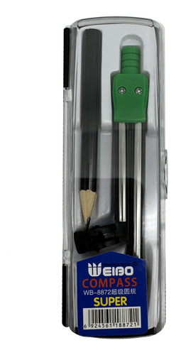 Pack 6 Compás Escolar Metálico Con Lápiz 12cm Estudio Dibujo