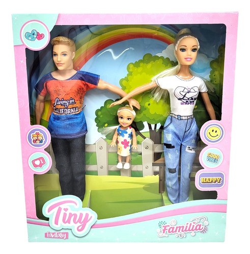 Muñeca Tiny Familia Con Kevin Y Su Hija 53519