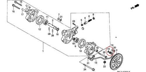 Imagen 2 de 3 de Oring Original Bomba Aceite Honda Xr 600 Más Aplicaciones