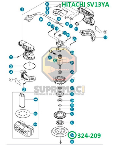 Base Sin Velcro Psa 7430818 Lijadora Makita Bo5030 M9204*