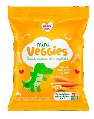 Mini Veggies Snack Grão De Bico E Cenoura 6x18g Nhamimami