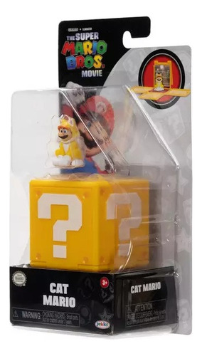 Super Mario Bros Movie - Cat Mario Mini Figura Con Bloque