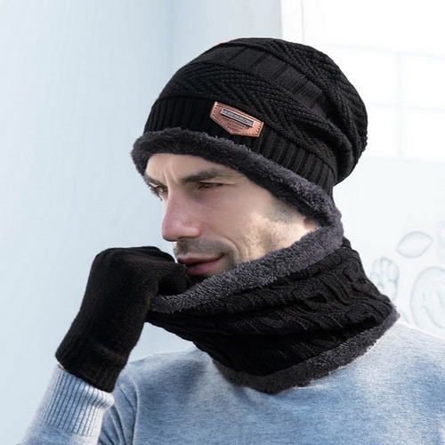 Conjunto De Gorros Y Guantes De Bufanda Cálida De Invierno