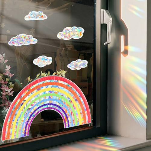 Stickers De Ventana Arcoíris, 6pcs Vinilos Prismáticos Anti
