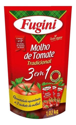 Molho De Tomate Tradicional Vegano Fugini 1.02 Kg