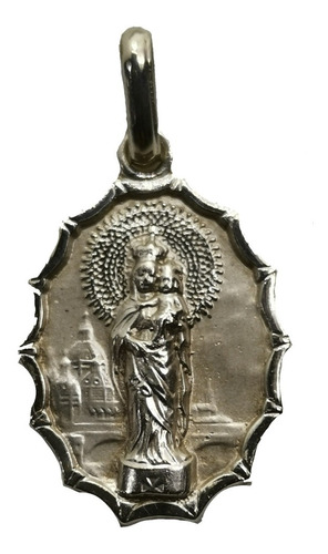Medalla Plata 925 Virgen Del Pilar #145 Bautizo Comunión 
