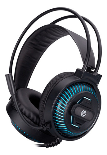 Headset Gamer Hp, 3,5mm - Dhe-8001u Preto Cor da luz Azul