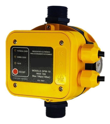 Pressostato Eletrônico Automático Pressurizar Com Manômetro 127/220v