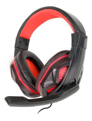 Misik - Audifonos Gamer Con Microfono Y Luz Led - Cable 1.8m Color Rojo