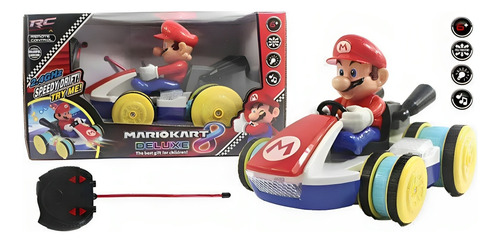 Super Mario Kart Cart Carro Control Remoto Rc Bateria Recarg Personaje Super Mario Bros