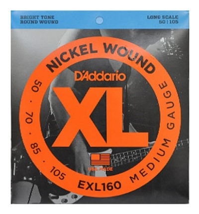 Daddario Exl160 Cuerdas Para Bajo Electrico 50-105 Nickel