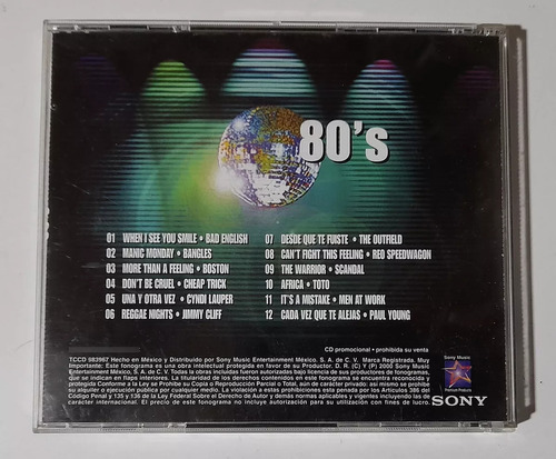 Cd 80's Compilación Bad English, Boston, Cyndi Lauper (Usado)
