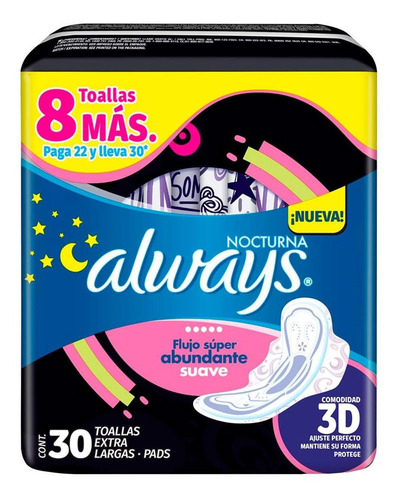 Toalla Always Suave 30 Piezas