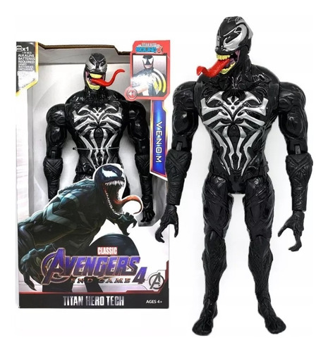 Boneco Venom 30cm - Com Som E Luz Brinquedo Infantil