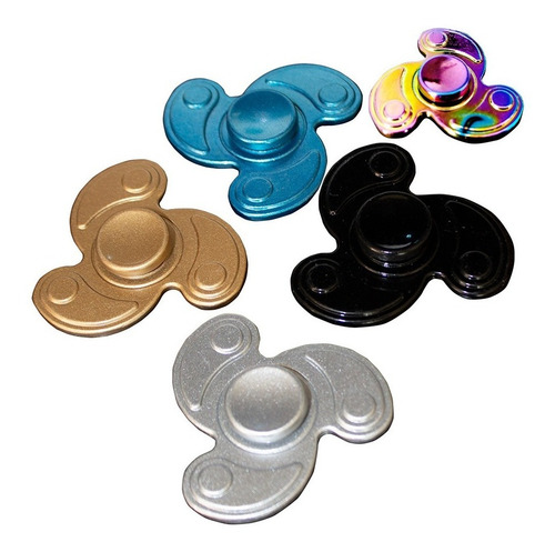 Juguete Antiestrés Fidget Spinner Metálico Tornasol 3 Picos