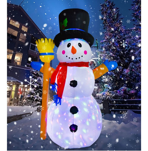 Muñeco Inflable Snowman Navidad Con Luz Led Interior 1.40m