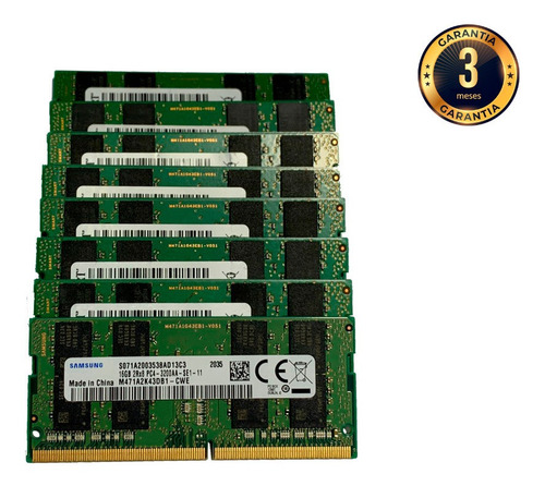 Imagem 1 de 1 de Memoria Notebook Ddr4 Pc4-3200aa 2rx8 16gb Samsung